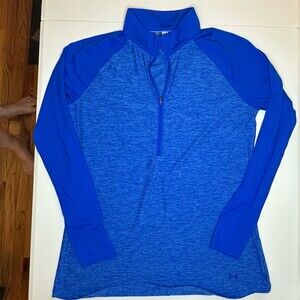 Under Armour Pullover Womens Size L Blue Heather 1/4 Zip Athletic Top